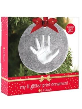 Lil Peach: My Lil Glitter Print Ornament (Silver Glitter) (NWT)